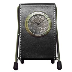 Art Nouveau Silver Pen Holder Desk Clocks by NouveauDesign