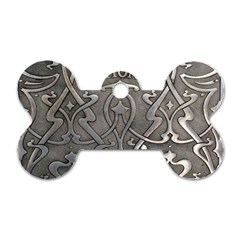 Art Nouveau Silver Dog Tag Bone (one Side) by NouveauDesign