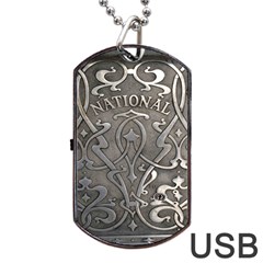 Art Nouveau Silver Dog Tag Usb Flash (two Sides) by NouveauDesign