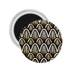 Art Deco Gold Black Shell Pattern 2 25  Magnets by NouveauDesign