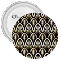 Art Deco Gold Black Shell Pattern 3  Buttons by NouveauDesign