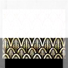 Art Deco Gold Black Shell Pattern Rectangular Jigsaw Puzzl by NouveauDesign