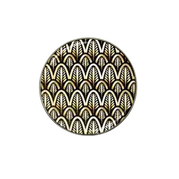 art deco gold black shell pattern Hat Clip Ball Marker (4 pack)