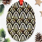 art deco gold black shell pattern Oval Ornament (Two Sides) Front