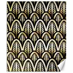 Art Deco Gold Black Shell Pattern Canvas 8  X 10  by NouveauDesign