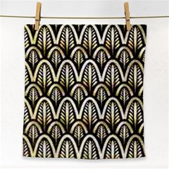 Art Deco Gold Black Shell Pattern Face Towel by NouveauDesign