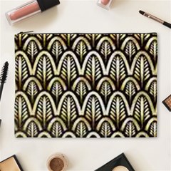 Art Deco Gold Black Shell Pattern Cosmetic Bag (xl) by NouveauDesign