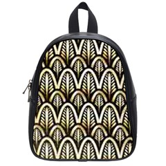 Art Deco Gold Black Shell Pattern School Bag (small) by NouveauDesign