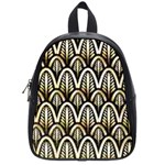 art deco gold black shell pattern School Bag (Small) Front