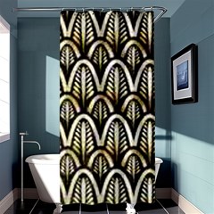 Art Deco Gold Black Shell Pattern Shower Curtain 36  X 72  (stall)  by NouveauDesign