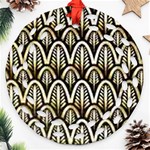 art deco gold black shell pattern Ornament (Round Filigree) Front