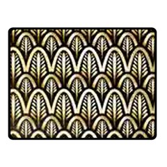 Art Deco Gold Black Shell Pattern Double Sided Fleece Blanket (small)  by NouveauDesign