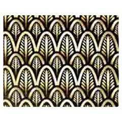 Art Deco Gold Black Shell Pattern Double Sided Flano Blanket (medium)  by NouveauDesign