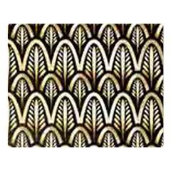 Art Deco Gold Black Shell Pattern Double Sided Flano Blanket (large)  by NouveauDesign