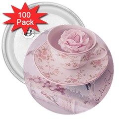 Shabby Chic High Tea 3  Buttons (100 Pack)  by NouveauDesign