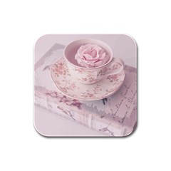 Shabby Chic High Tea Rubber Square Coaster (4 Pack)  by NouveauDesign