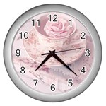 shabby chic high tea Wall Clocks (Silver)  Front