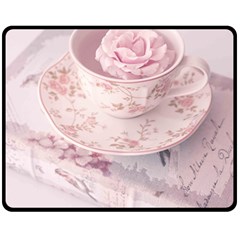 Shabby Chic High Tea Fleece Blanket (medium)  by NouveauDesign