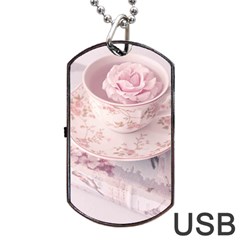 Shabby Chic High Tea Dog Tag Usb Flash (one Side) by NouveauDesign