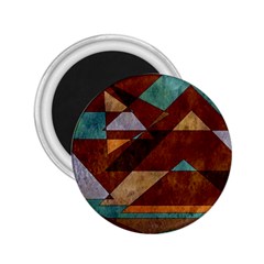 Turquoise And Bronze Triangle Design With Copper 2 25  Magnets by digitaldivadesigns