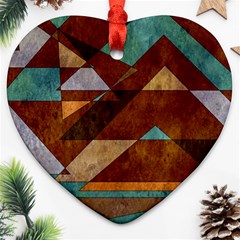 Turquoise And Bronze Triangle Design With Copper Ornament (heart) by digitaldivadesigns