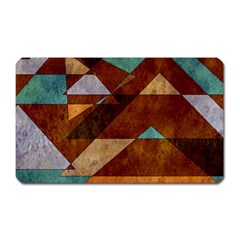 Turquoise And Bronze Triangle Design With Copper Magnet (rectangular) by digitaldivadesigns