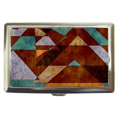 Turquoise And Bronze Triangle Design With Copper Cigarette Money Cases by digitaldivadesigns