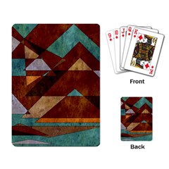 Turquoise And Bronze Triangle Design With Copper Playing Card by digitaldivadesigns