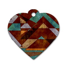 Turquoise And Bronze Triangle Design With Copper Dog Tag Heart (one Side) by digitaldivadesigns