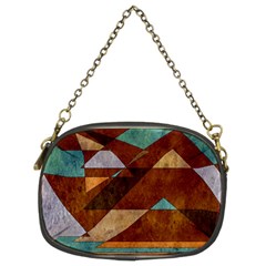 Turquoise And Bronze Triangle Design With Copper Chain Purses (two Sides)  by digitaldivadesigns