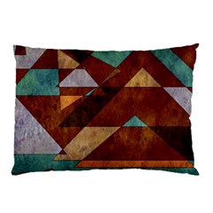 Turquoise And Bronze Triangle Design With Copper Pillow Case by digitaldivadesigns