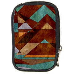 Turquoise And Bronze Triangle Design With Copper Compact Camera Cases by digitaldivadesigns