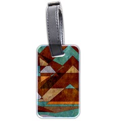 Turquoise And Bronze Triangle Design With Copper Luggage Tags (two Sides) by digitaldivadesigns