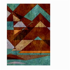 Turquoise And Bronze Triangle Design With Copper Large Garden Flag (two Sides) by digitaldivadesigns