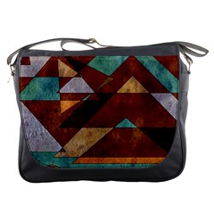 Turquoise And Bronze Triangle Design With Copper Messenger Bags by digitaldivadesigns