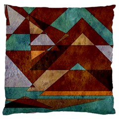 Turquoise And Bronze Triangle Design With Copper Large Cushion Case (two Sides) by digitaldivadesigns