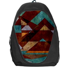 Turquoise And Bronze Triangle Design With Copper Backpack Bag by digitaldivadesigns