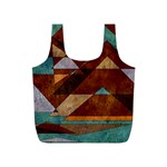 Turquoise and Bronze Triangle Design with Copper Full Print Recycle Bags (S)  Front