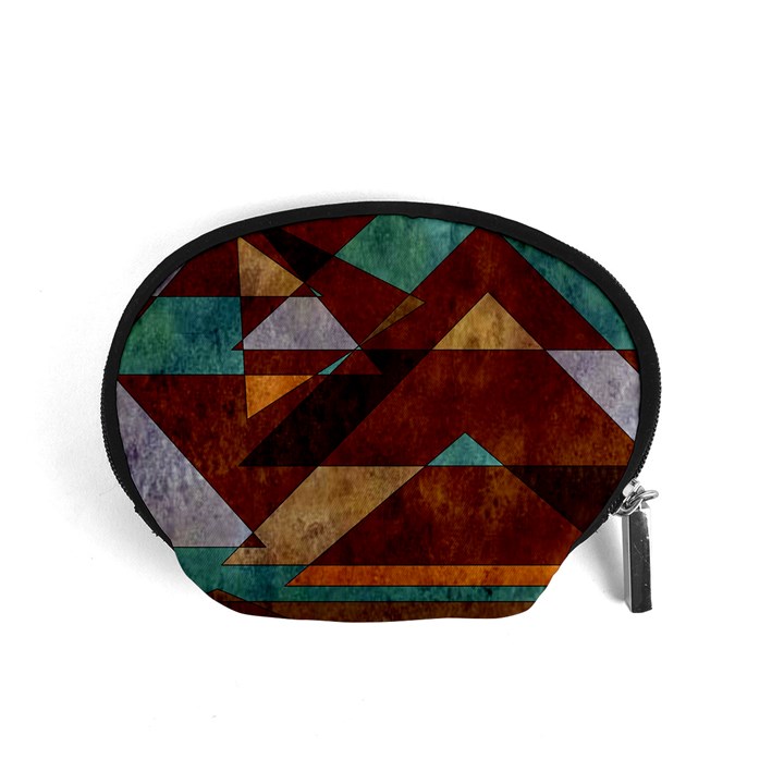 Turquoise and Bronze Triangle Design with Copper Accessory Pouches (Small) 