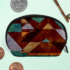 Turquoise And Bronze Triangle Design With Copper Accessory Pouches (large)  by digitaldivadesigns