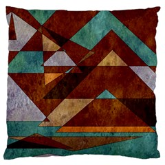 Turquoise And Bronze Triangle Design With Copper Standard Flano Cushion Case (one Side) by digitaldivadesigns