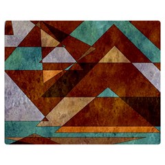 Turquoise And Bronze Triangle Design With Copper Double Sided Flano Blanket (medium)  by digitaldivadesigns