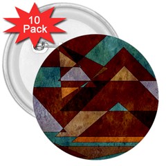 Turquoise And Bronze Triangle Design With Copper 3  Buttons (10 Pack)  by digitaldivadesigns