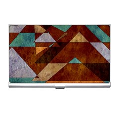 Turquoise And Bronze Triangle Design With Copper Business Card Holders by digitaldivadesigns