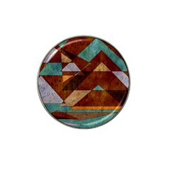 Turquoise And Bronze Triangle Design With Copper Hat Clip Ball Marker by digitaldivadesigns