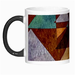 Turquoise And Bronze Triangle Design With Copper Morph Mugs by digitaldivadesigns