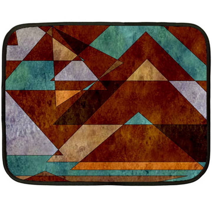 Turquoise and Bronze Triangle Design with Copper Double Sided Fleece Blanket (Mini) 