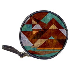 Turquoise And Bronze Triangle Design With Copper Classic 20-cd Wallets by digitaldivadesigns