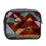 Turquoise and Bronze Triangle Design with Copper Mini Toiletries Bag 2-Side Back