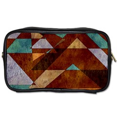 Turquoise And Bronze Triangle Design With Copper Toiletries Bags by digitaldivadesigns